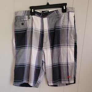 Vans Mens Shorts Size 32 Gray Patchwork Plaid Skateboarding Activewear
